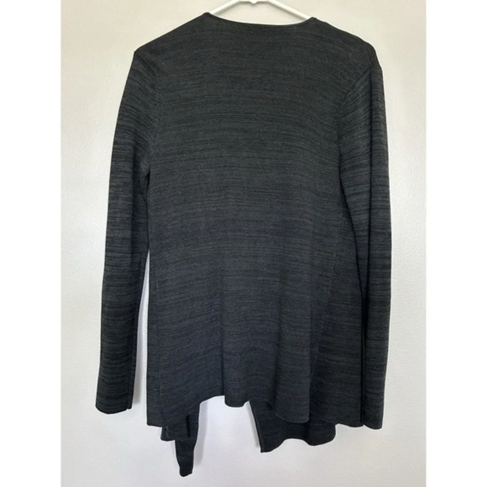 Eileen‎ Fisher draped Open Front Cardigan S Black Textured Minimalist silk blend